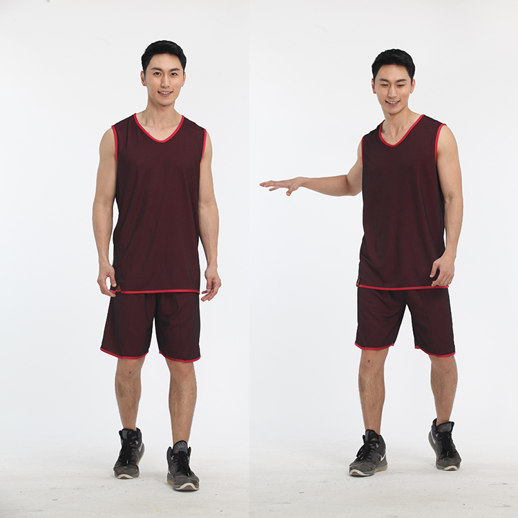 Wholesale Cheap Basketball Wear 100% Polyester Customized Reversible Sports Basketball Uniform  Jersey