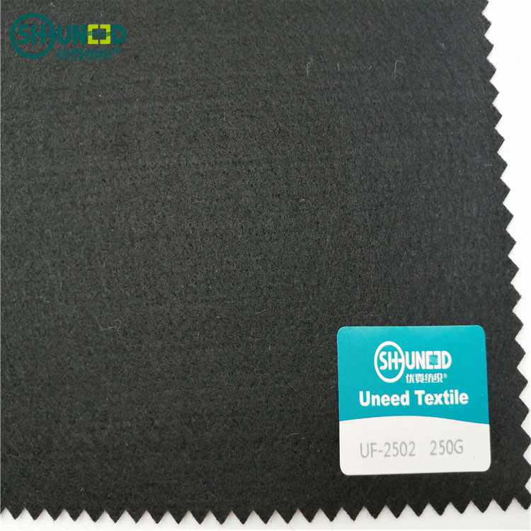 100% Polyester Soft Stiff Under Collar Felt Interlining Fabric for Collar Coat