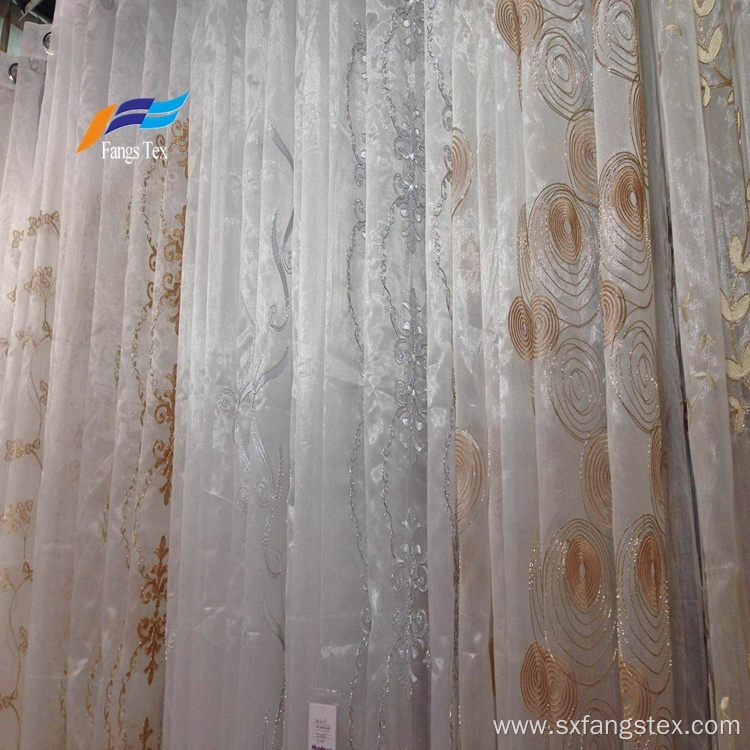 Textile Factory Embroidered Fabric Window Voile Curtain