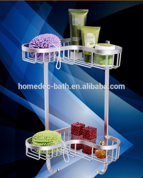 Aluminum oxidation Bathroom Dual deck wall mounted storage shelf
