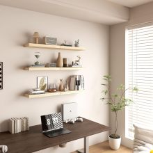 Customizable Wood Wall Shelf & Mail Organizer