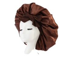 Multi-Color Double-Layer Satin Bonnet with Adjustable Tie