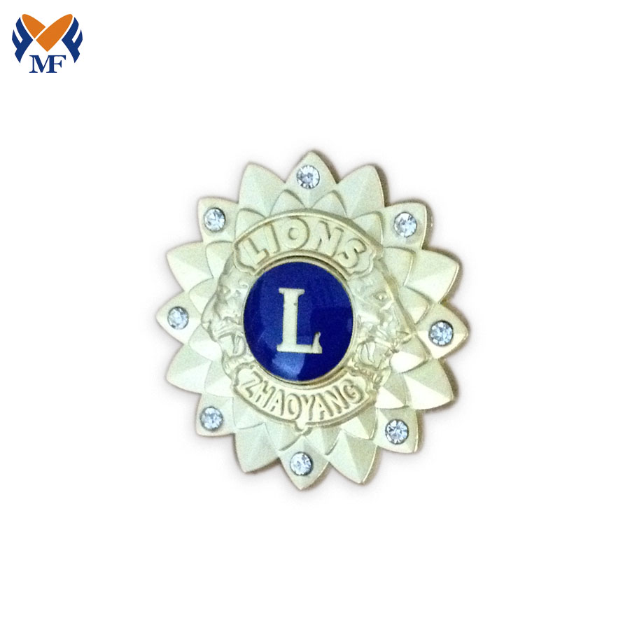 Badge di leone girasole oro PIN a smaltimento