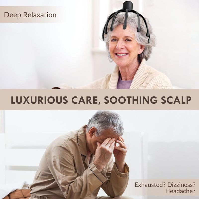 Vital care Electric Scalp Massager, 3 Modes Cordless Head Scratcher for Stress Relax, Birthday & Christmas Gift