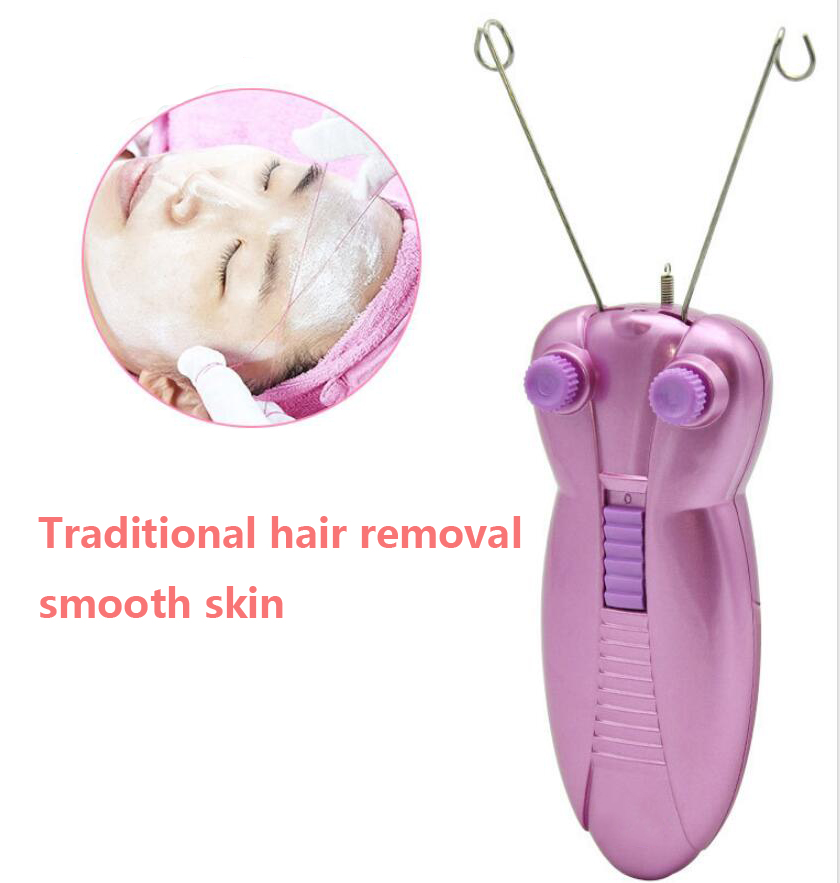 Lady Men Bee electric face epilator cotton thread loose power with indictator light painless safety hair remover
