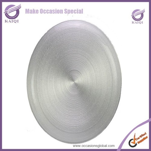 k3860 circular ring sliver elegant glass charger plate wholesale