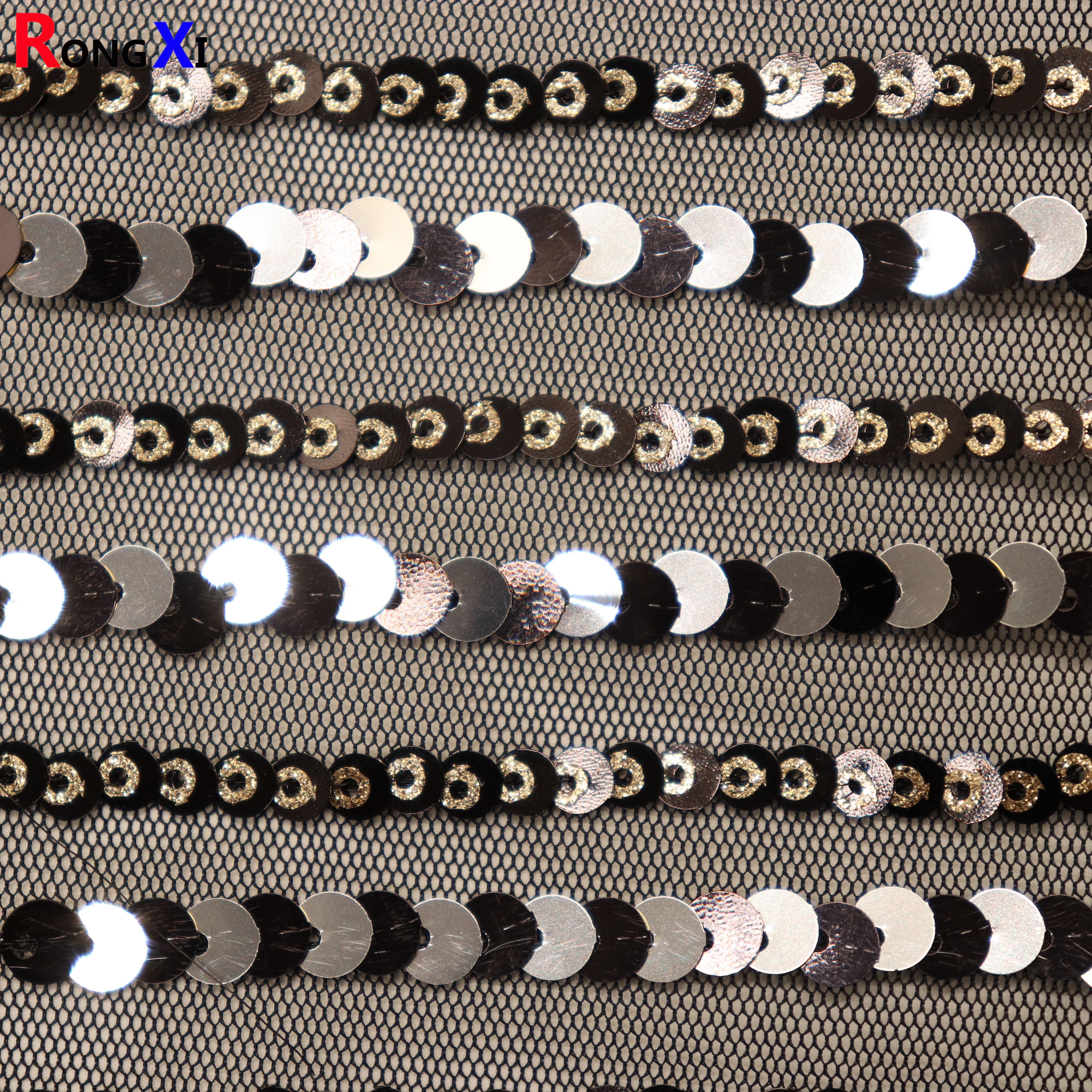 RXF1653 3mm 5mm 6mm Professional Sequin Stripe Fabric With CE Certificate