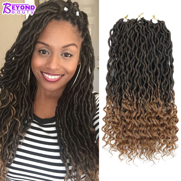 dropshipping Top Quiliity natural Goddess Faux Locs synthetic hair crochet braids bohemian pre loop Locs