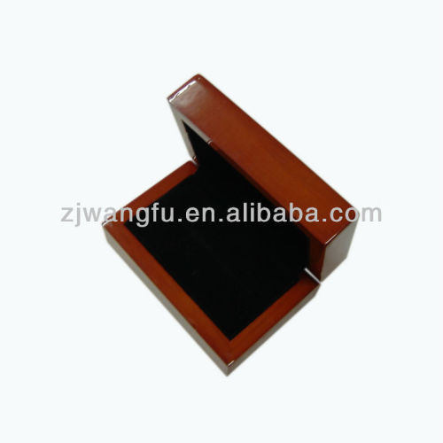 new design wooden cufflink box black with velvet lining