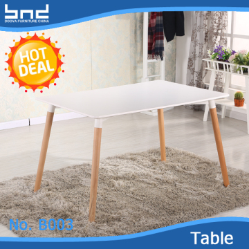 Wood MDF dining table with wood legs