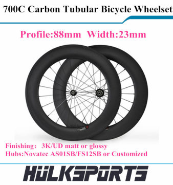Road bicycle wheel 700c carbon road bike Tubular wheel 88mm carbon bike wheel