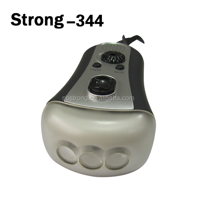 3 LED hand cranking plastic rechargeable torch solar flashlight with radio