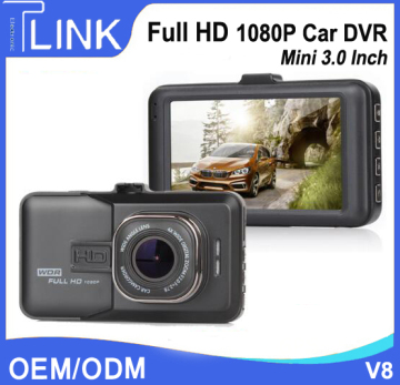 Dual recording Dash camera Frosted shell 3.0inch full hd dvr Car dash camera V8