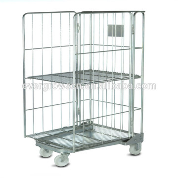 full security industrial stackable storage cages with 4 wheels