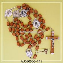 black wood beads rosary necklace