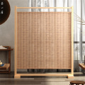 Vintage living room rattan room divider privacy screen