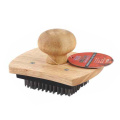 Brosse de nettoyage pour barbecue avec manche en bois