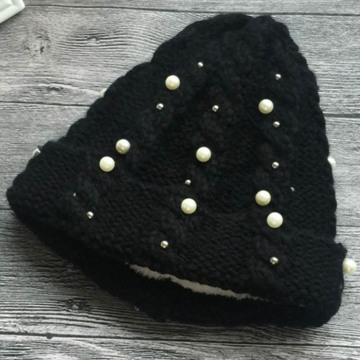 Custom Blank Pearly Knitted Beanie Hats
