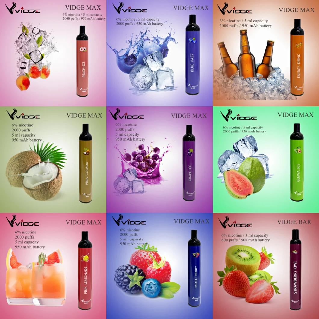 2021 Custom Disposable Vape Pen Vidge Max Disposable Vape with 10 Different Flavors Bang XXL Puff Bar Disposable Electronic Cigarettes