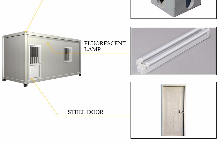 Prefab house mobile living 20ft container house dormitory flat pack housing container office