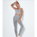 Push Up Leggings mit hohem Bund in Schwarz/Grau