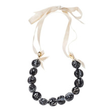 Personalized Stone Necklace with Fabric