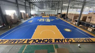 Modular basketball court sports flooring