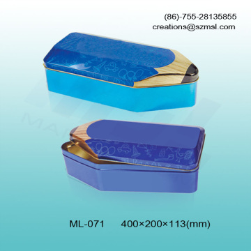 pencil box, stationary tin box, pencil tin box, pencil holder, pencil ware, rectangle box,slide tin box