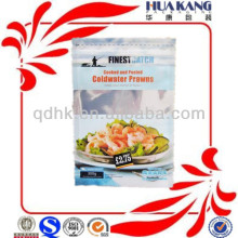 300g heat sealed 3 side coldwater prawn bags frozen seafood