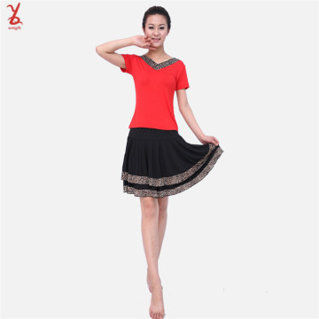 free shipping WD22 clothing wholesale adult dance short-sleeved square dance clothing Latin dance clothing Training Dancewear