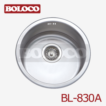 Europe Middle Polish/satin/ele-pearl Single Bowl One Piece Round Kitchen Sink 304# 201# Bl-830a?