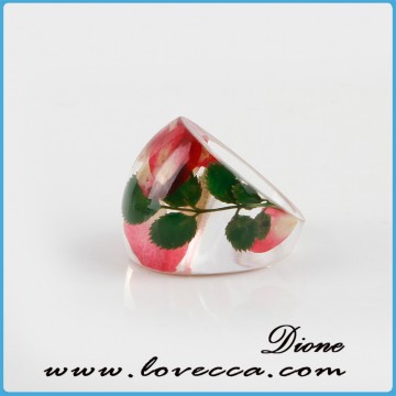 Botanical Resin Jewelry Rings , Handmade Rings with Real Flowers