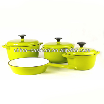 green enamel cast iron cookware