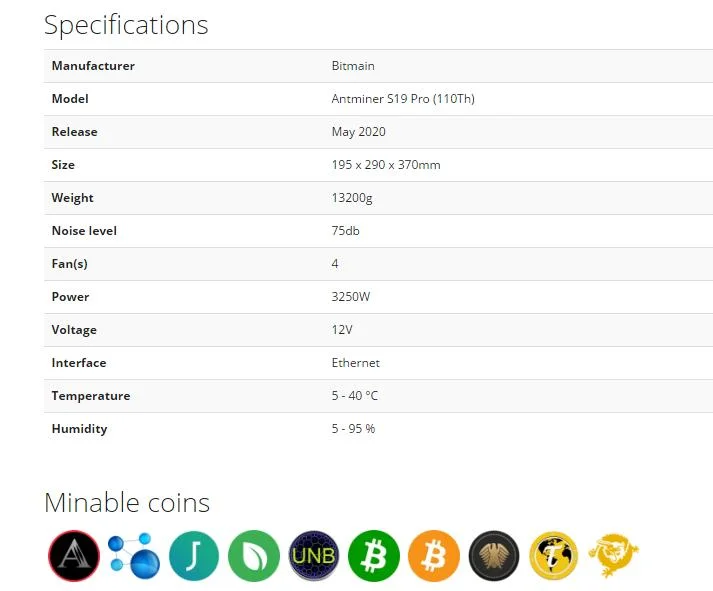 Bitmain Antminer S19j PRO 96th 100t 104t Blockchain S19 PRO 110th Asic Ant Miner Good Price