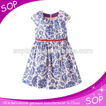 fancy casual girls cotton summer dress costumes for kids