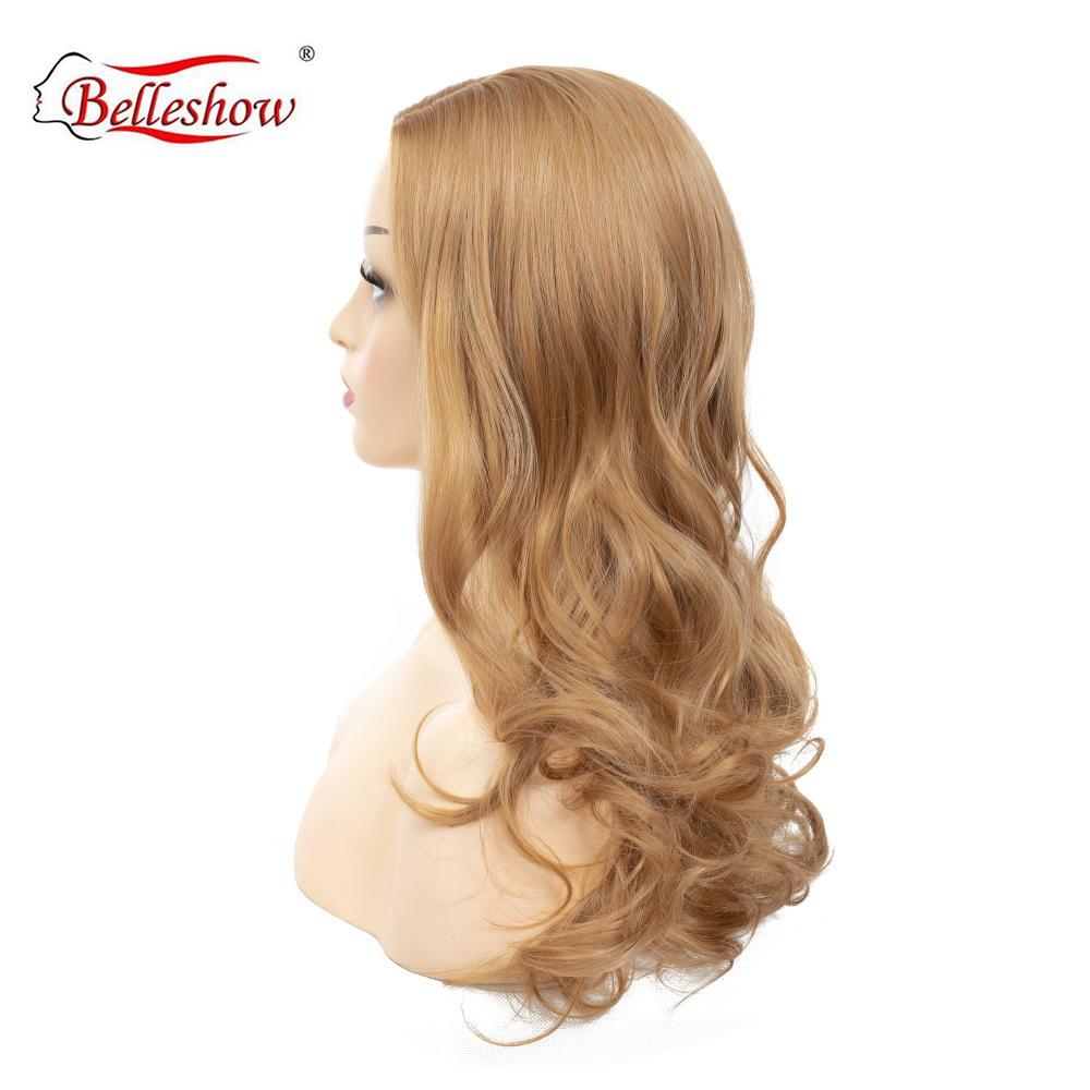 Hot sell wholesale women hair pick dye partial long roll lady head wig synthetic wig for young girl wigs