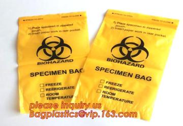 TEAR ACROSS BAG, zip locking biohazard, lab bags, zip locking specimen transport bags, specimen transport bags