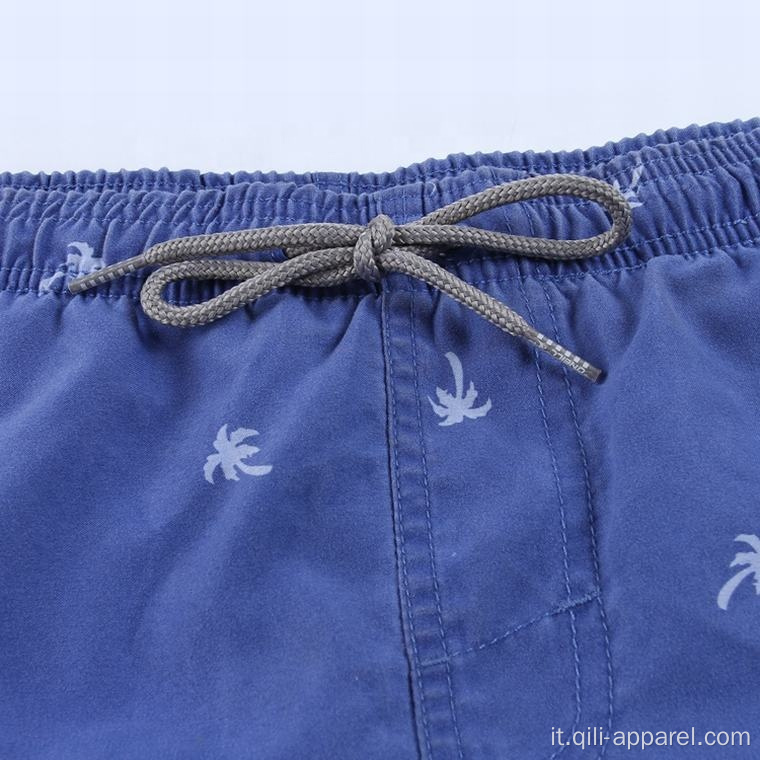 Pantaloncini da bagno impermeabili da allenamento da uomo blu scuro