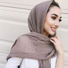 Shop Pleated Bubble Chiffon Muslim Crinkle Hijab Scarves Online