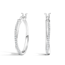 18K D VVS1 1ct Lab Diamond Hoop Earrings