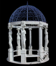 carving white marble gazebo with Venus statue
