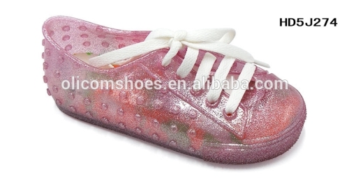 New Moulding PVC Kids Plastic Jelly Flower Shoes,Kids Flat Sandals Shoes PVC Crystal Jelly Shoes