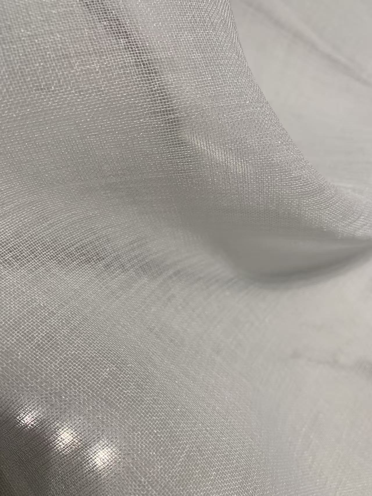 Tela transparente de color liso para cortinas Solid Color Sheer Fabric for Curtains