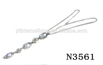 Statement Necklace, Fashion Antique Silver Necklace, Charm Crystal Jewelry Necklace N3561