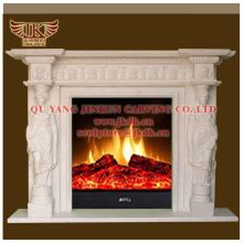 Quyang Jin Kun carving white marble fireplace