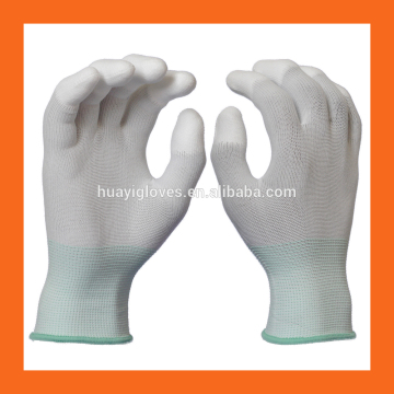 Cheapest White PU Finger Gloves/Hand Protective Polyurethane Fingertip Coated Gloves for Compotent handing