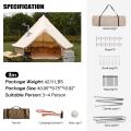 4/6/8 Person Canvas Bell Tent with Stove Jack