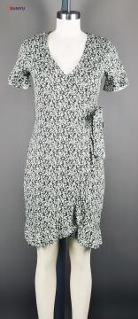 ladies flower printed short sleeve dress