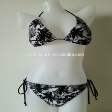 Nice coconut tree AOP sexy triangle micro bikini set