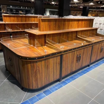 Supermarket Bulk Food Steel and Wood Display Shelf